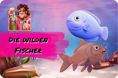 Blaue und rote wilde Fischer Big Bass Rock'n Roll