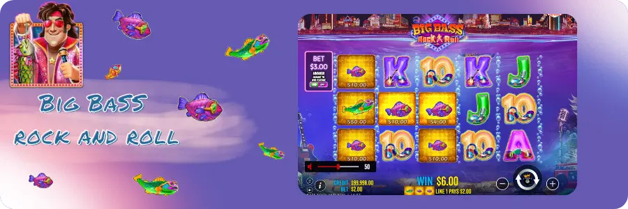 Symbole ryb z wartościami w Big Bass Rock and Roll slot